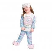 Conjunto Blusão e Legging Infantil Menina Unicorn Melão Brandili